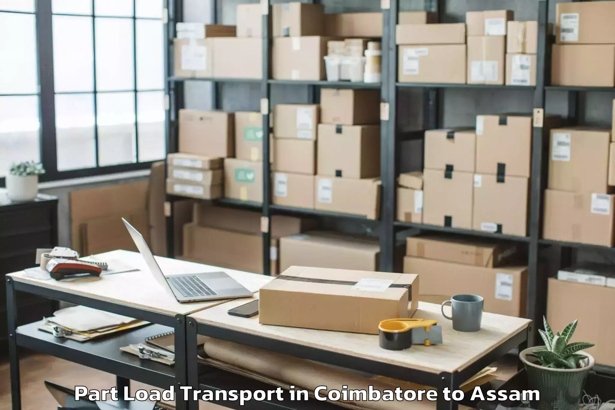 Book Coimbatore to Biswanath Charali Part Load Transport Online